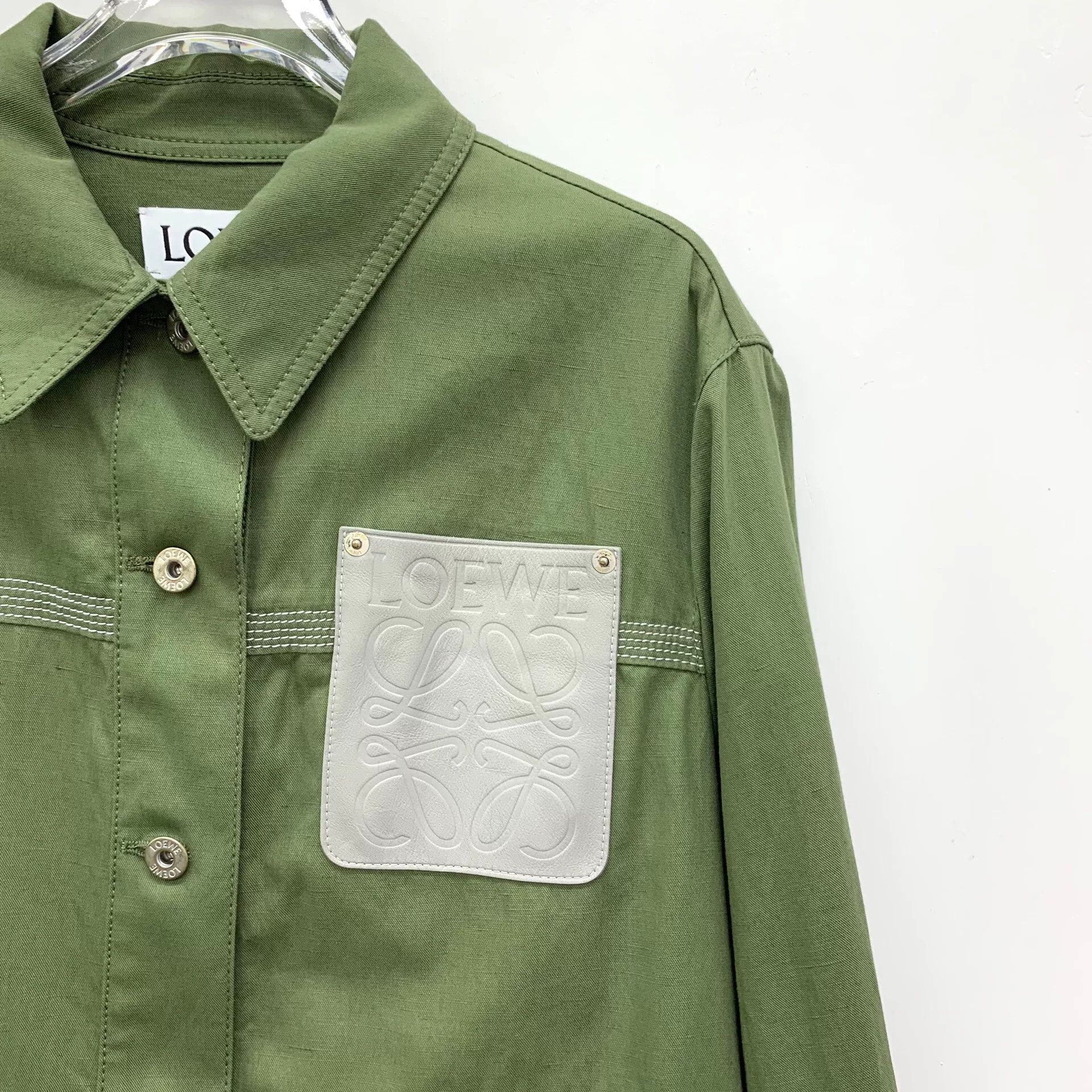 Loewe Loewe Green Logo Cotton Long Sleeve Jacket Size US S / EU 44-46 / 1 - 3 Thumbnail