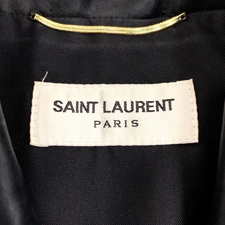 Saint Laurent Paris Saint Laurent Black Cotton Belted Jacket Size US XXS / EU 40 - 5 Thumbnail