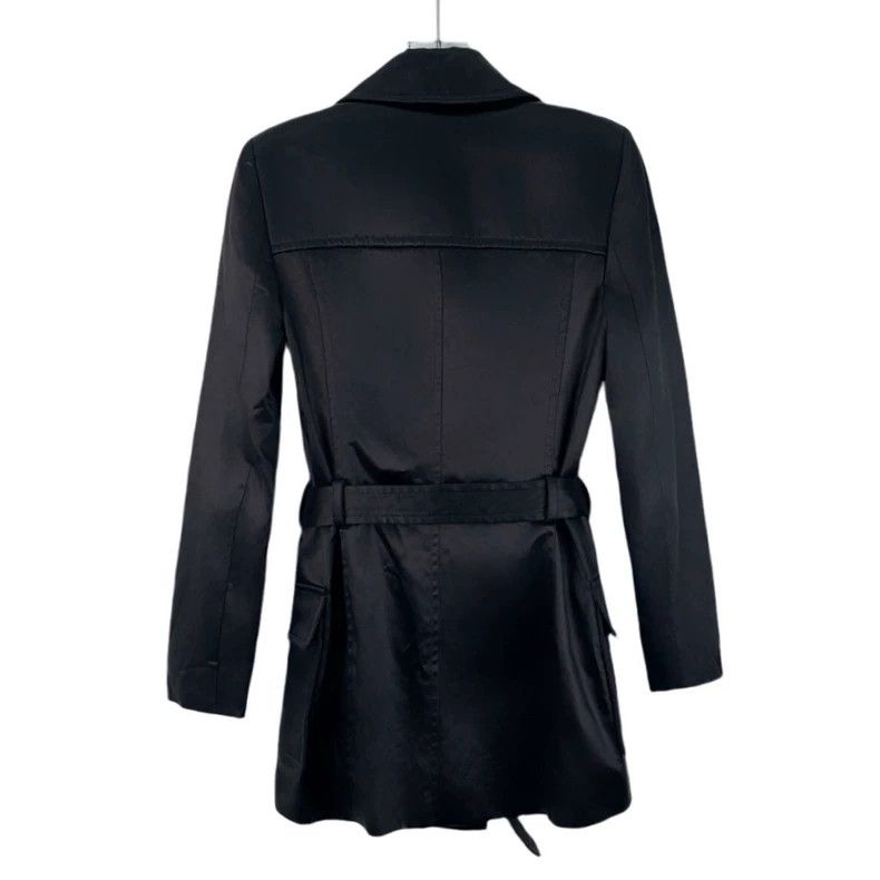 Saint Laurent Paris Saint Laurent Black Cotton Belted Jacket Size US XXS / EU 40 - 2 Thumbnail