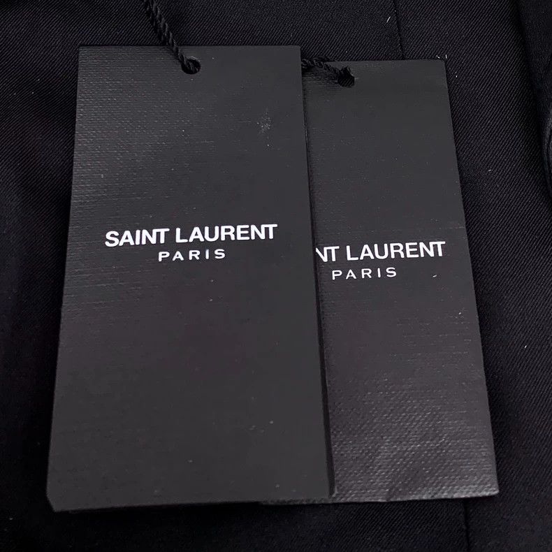 Saint Laurent Paris Saint Laurent Black Cotton Belted Jacket Size US XXS / EU 40 - 8 Thumbnail