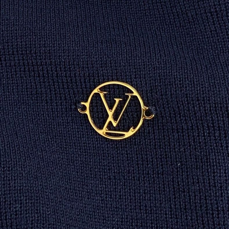 Louis Vuitton Louis Vuitton Blue Logo Wool V-Neck Dress Size M / US 6-8 / IT 42-44 - 5 Thumbnail