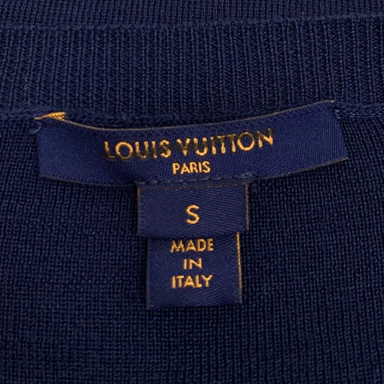 Louis Vuitton Louis Vuitton Blue Logo Wool V-Neck Dress Size M / US 6-8 / IT 42-44 - 6 Thumbnail