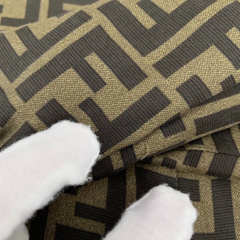 Fendi Fendi Brown Logo Print Silk Shirt Size US M / EU 48-50 / 2 - 9 Thumbnail