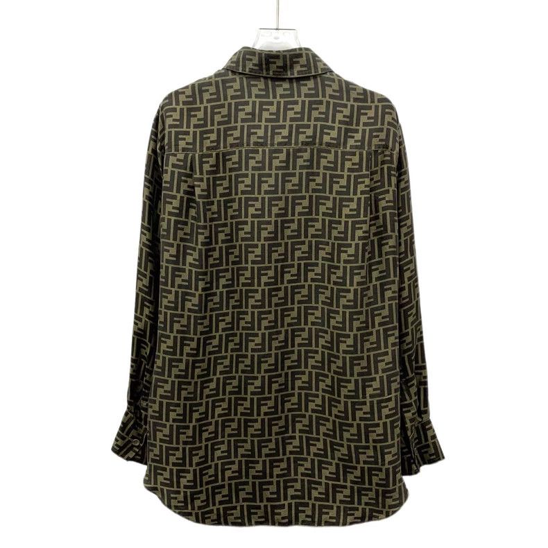 Fendi Fendi Brown Logo Print Silk Shirt Size US M / EU 48-50 / 2 - 2 Thumbnail