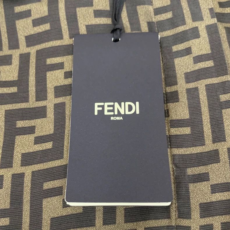Fendi Fendi Brown Logo Print Silk Shirt Size US M / EU 48-50 / 2 - 6 Thumbnail