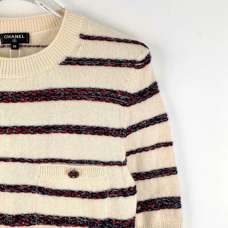Chanel Chanel Rooftop Striped Cashmere Sweater Size US XS / EU 42 / 0 - 3 Thumbnail