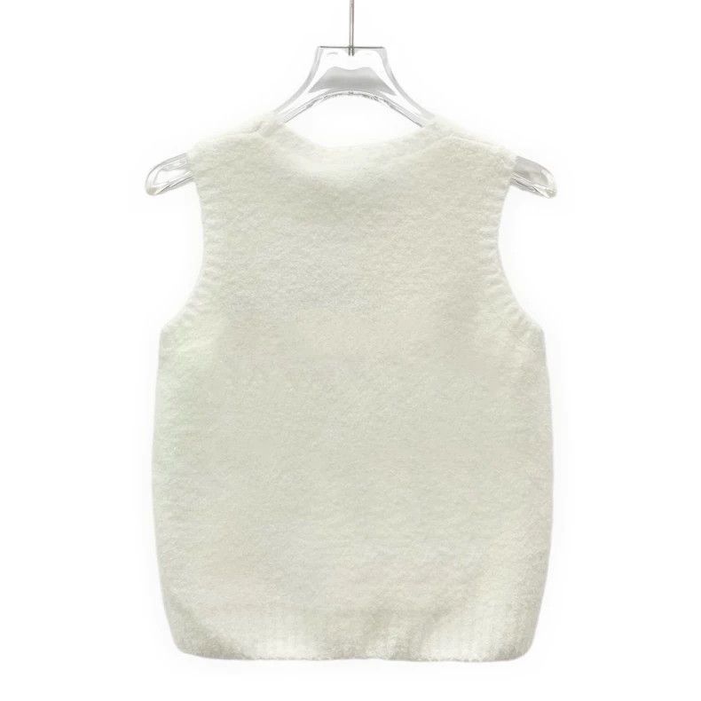 Dior Dior Cream Wool Sleeveless Knit Vest Size US XS / EU 42 / 0 - 2 Thumbnail