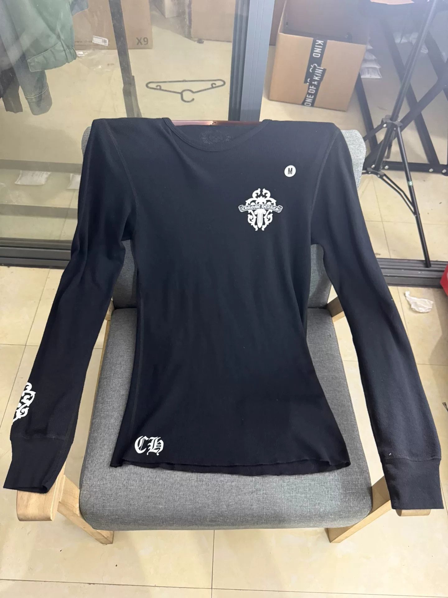 Chrome Hearts Chrome Hearts Waffle Knit Long Sleeve Tee Size US M / EU 48-50 / 2 - 2 Thumbnail