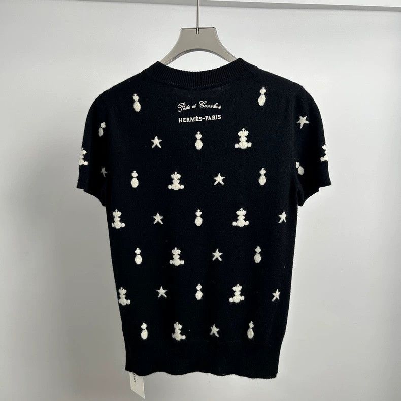 Hermes Hermes Black Cashmere Short Sleeve Sweater Size US S / EU 44-46 / 1 - 2 Thumbnail