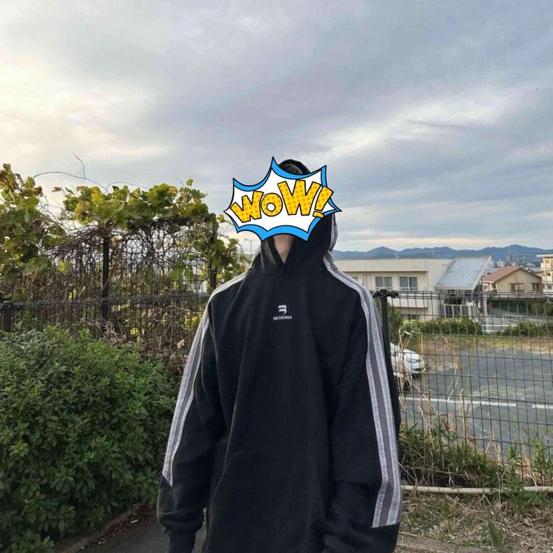Balenciaga Balenciaga Side Stripe Logo Hoodie Size US M / EU 48-50 / 2 - 7 Thumbnail
