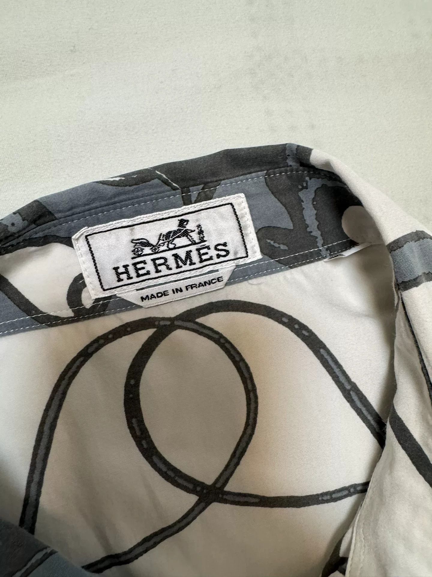 Hermes Hermes Silk Cotton Graphic Shirt Size US L / EU 52-54 / 3 - 7 Thumbnail