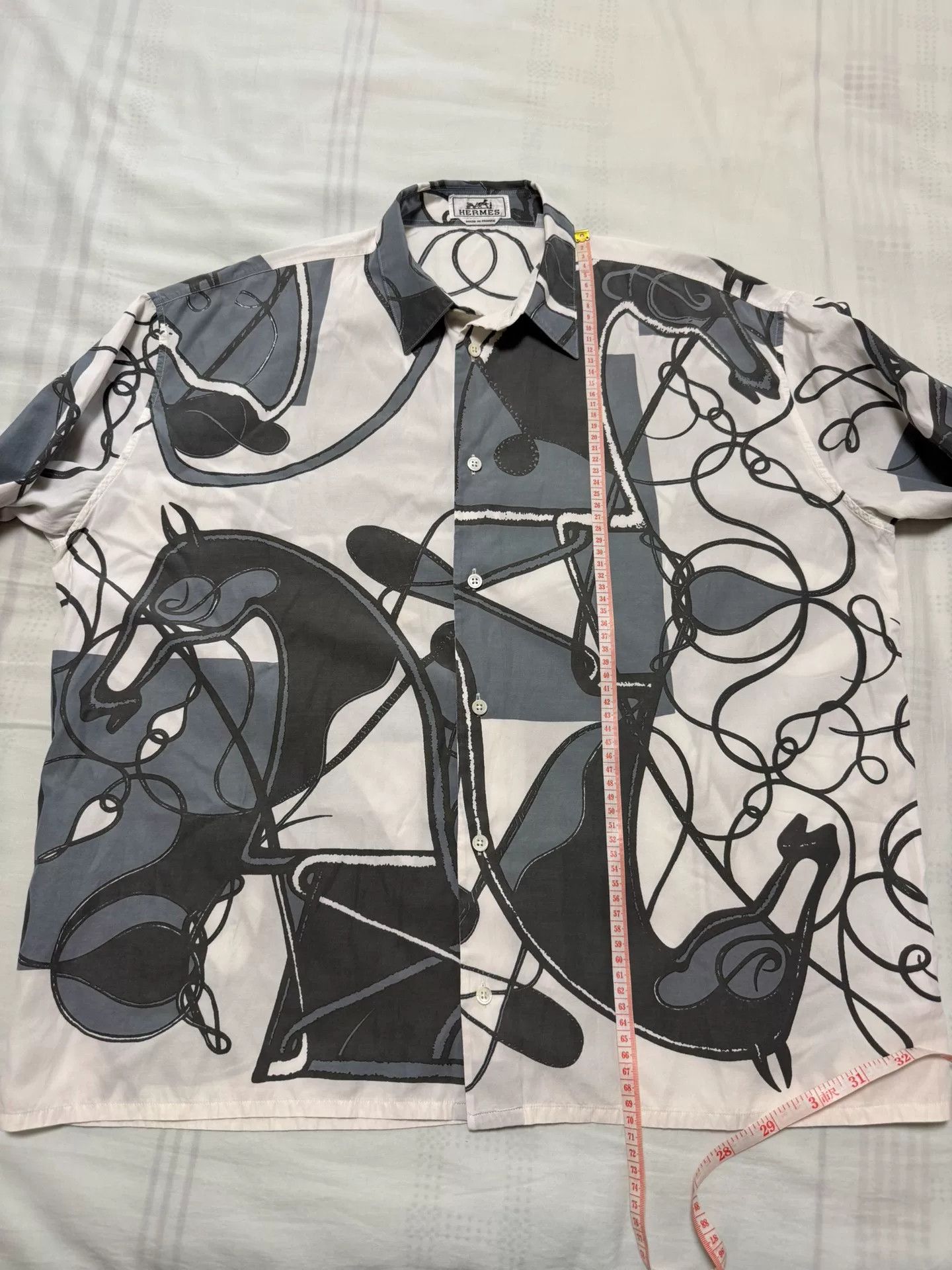 Hermes Hermes Silk Cotton Printed Shirt Size US XL / EU 56 / 4 - 5 Thumbnail