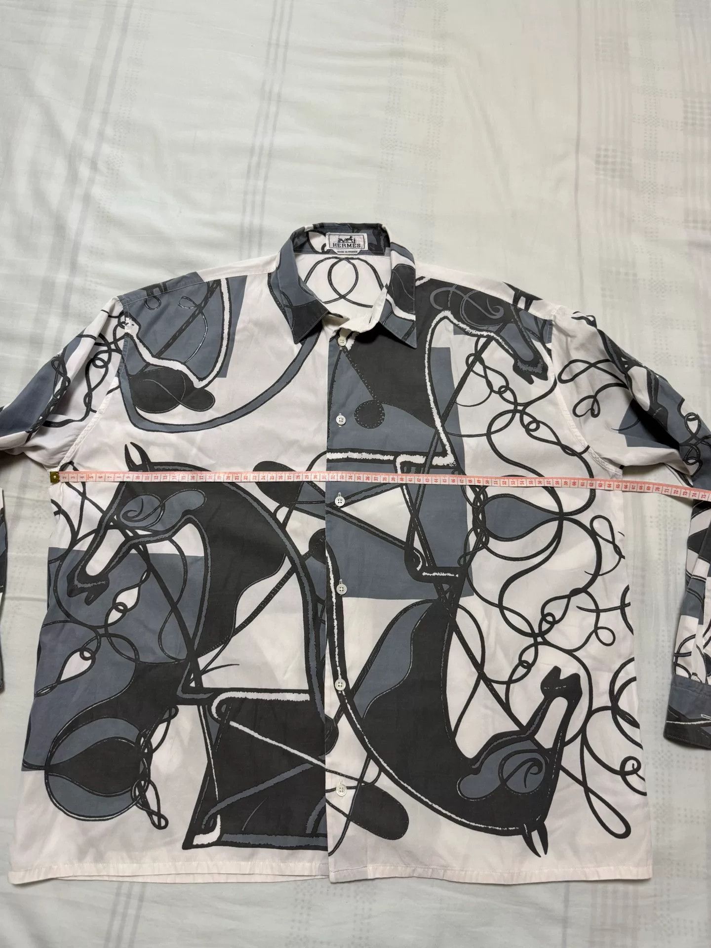 Hermes Hermes Silk Cotton Printed Shirt Size US L / EU 52-54 / 3 - 4 Thumbnail