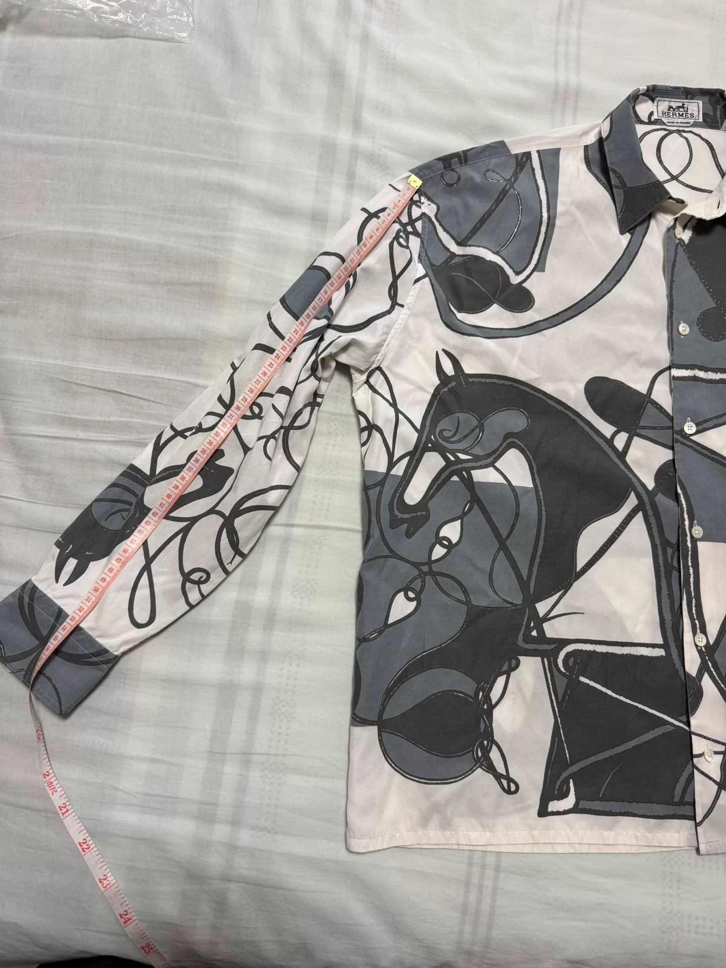 Hermes Hermes Silk Cotton Printed Shirt Size US L / EU 52-54 / 3 - 6 Thumbnail