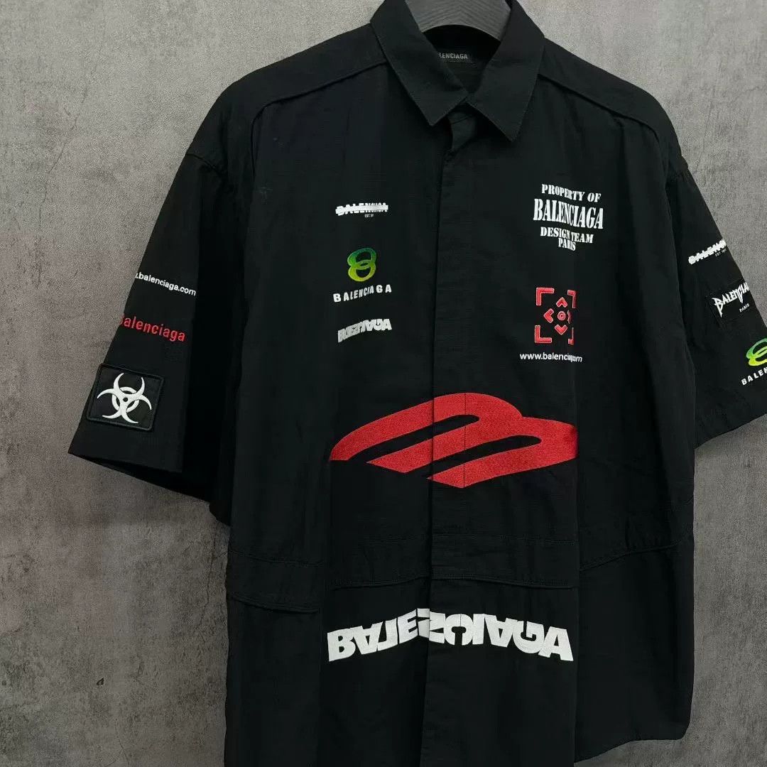 Balenciaga Embroidered Logo Short Sleeve Shirt