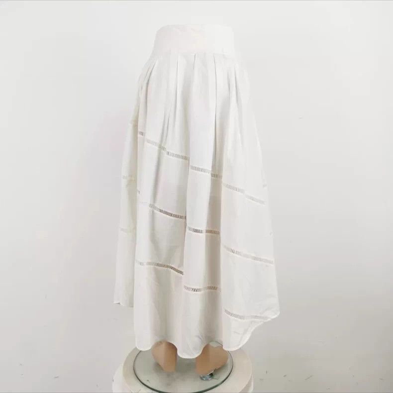 Brunello Cucinelli Brunello Cucinelli White Cotton A-Line Skirt Size US 38 / EU 54 - 3 Thumbnail