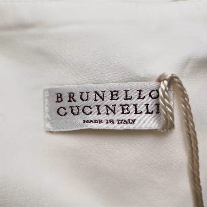 Brunello Cucinelli Brunello Cucinelli White Cotton A-Line Skirt Size US 38 / EU 54 - 7 Thumbnail