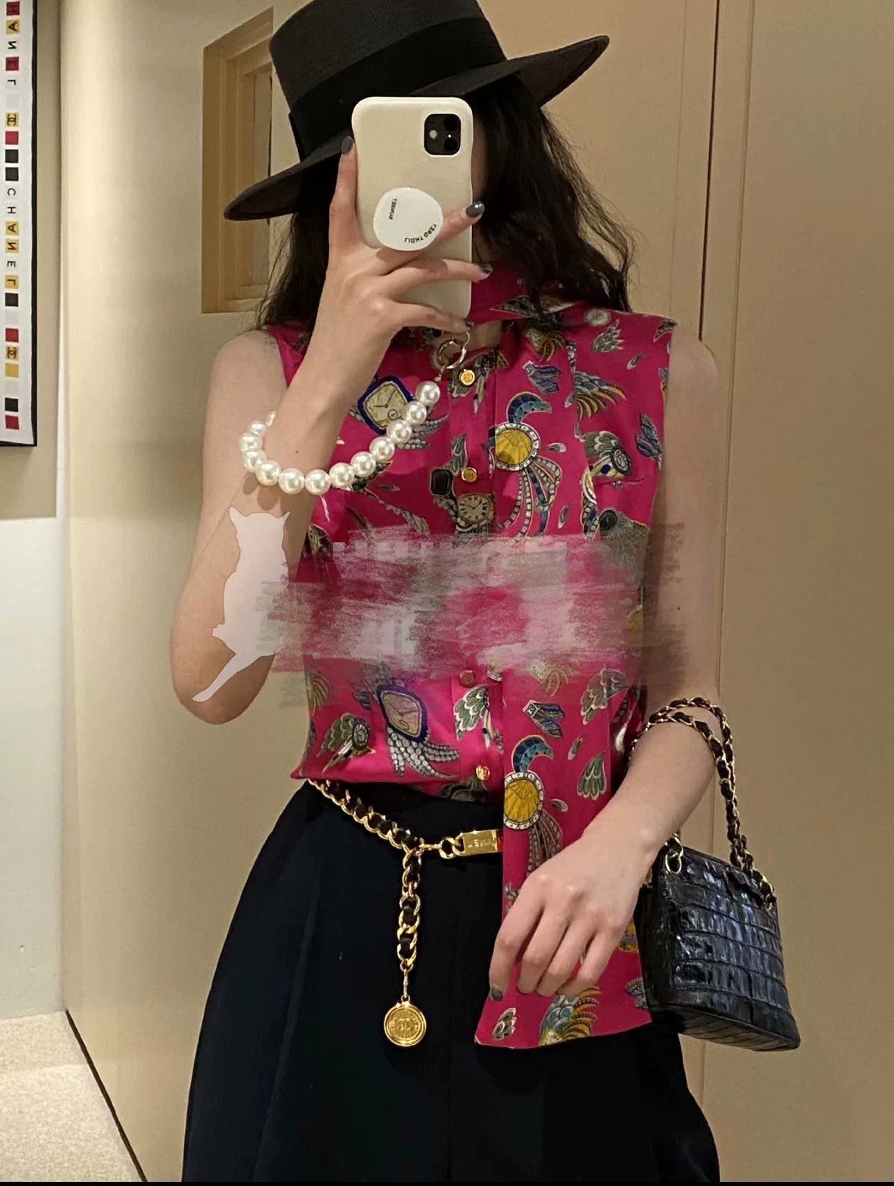Chanel chanel pink logo silk sleeveless top Size US M / EU 48-50 / 2 - 2 Thumbnail