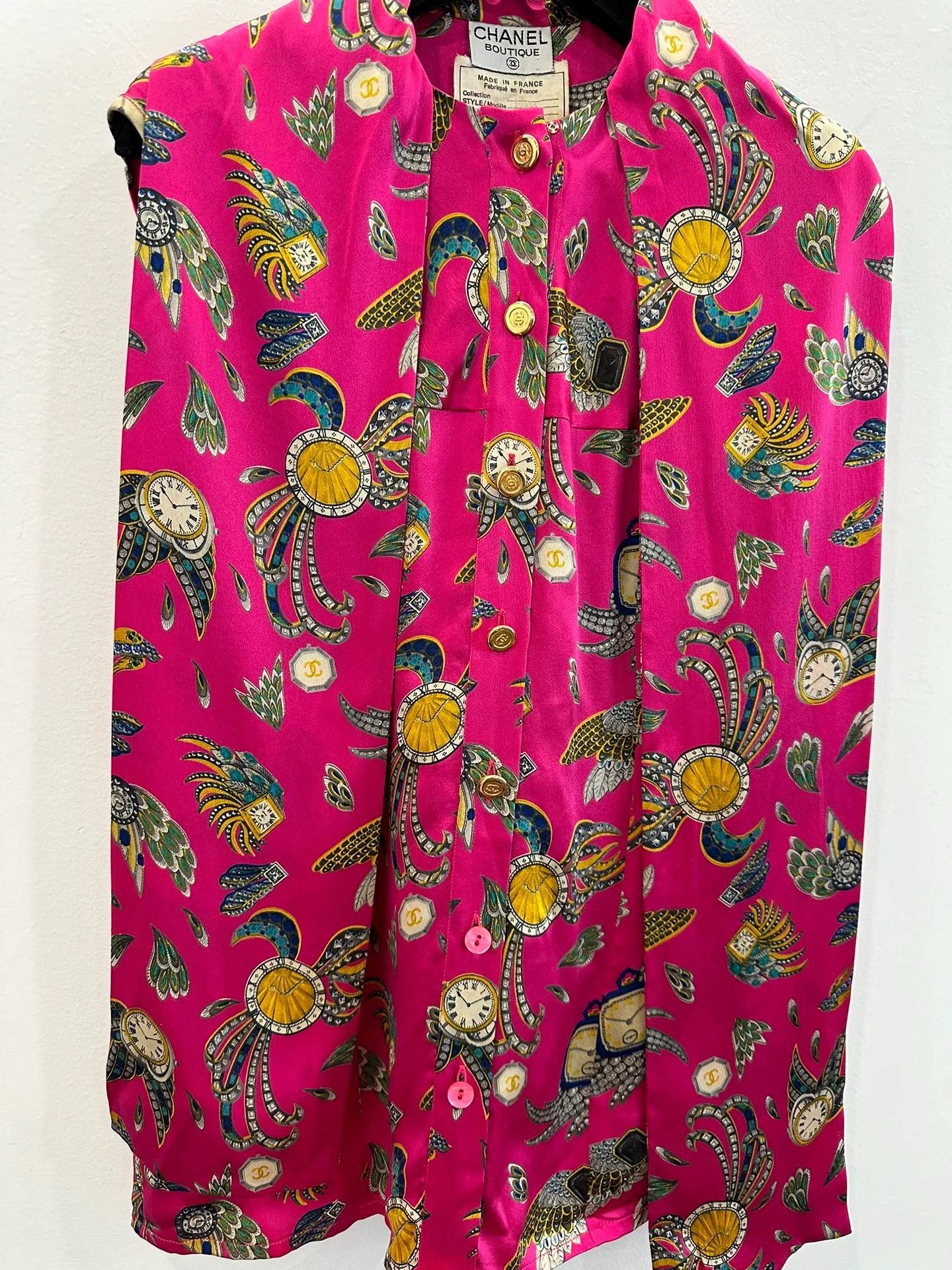 Chanel chanel pink logo silk sleeveless top Size US M / EU 48-50 / 2 - 5 Thumbnail
