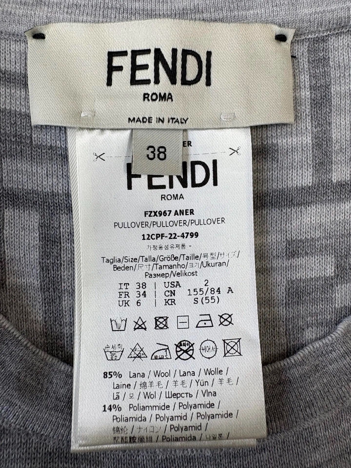 Fendi fendi gray wool sleeveless double-sided top Size US S / EU 44-46 / 1 - 6 Thumbnail