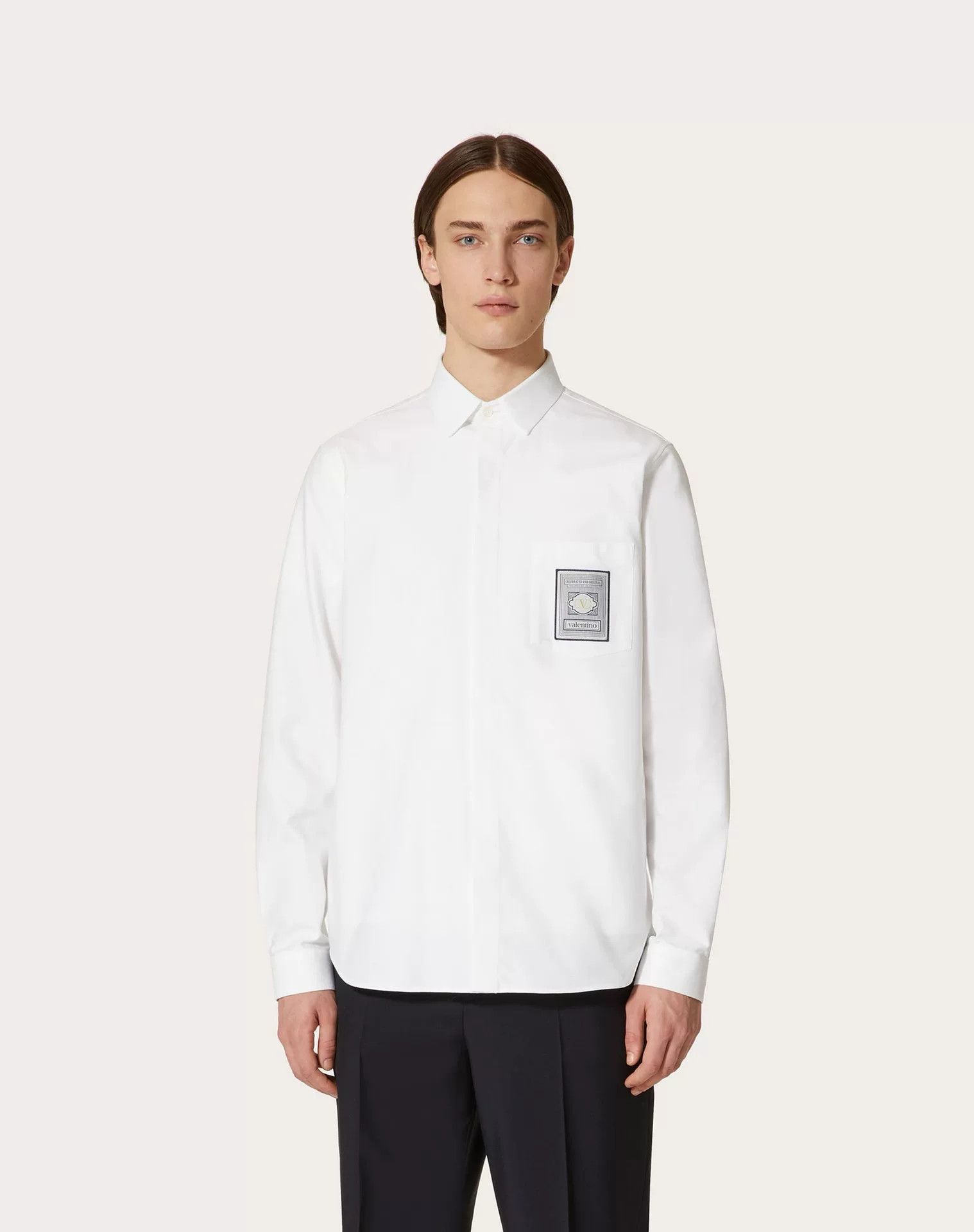 Valentino Valentino Men's Cotton Patch Shirt Size US XL / EU 56 / 4 - 2 Thumbnail