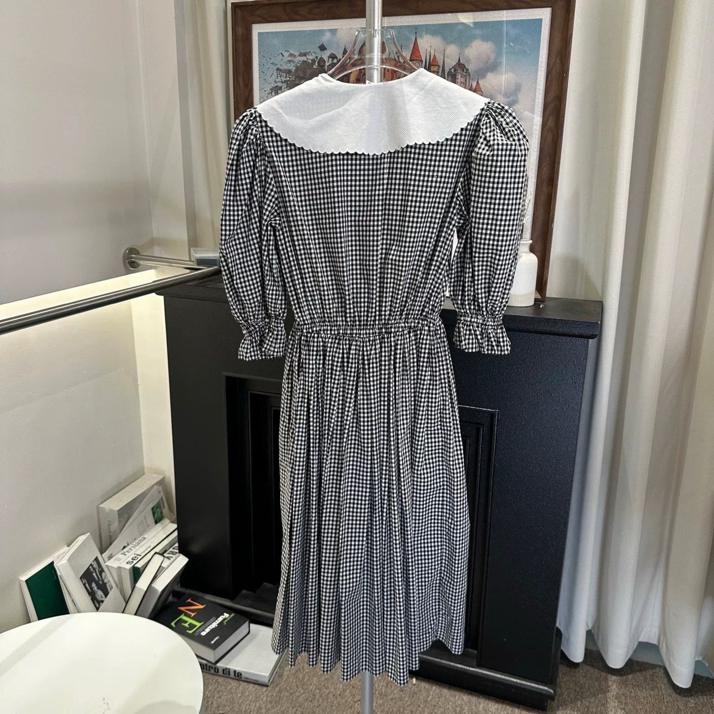 Miu Miu miu miu plaid long sleeve dress with logo Size US 36 / EU 52 - 2 Thumbnail