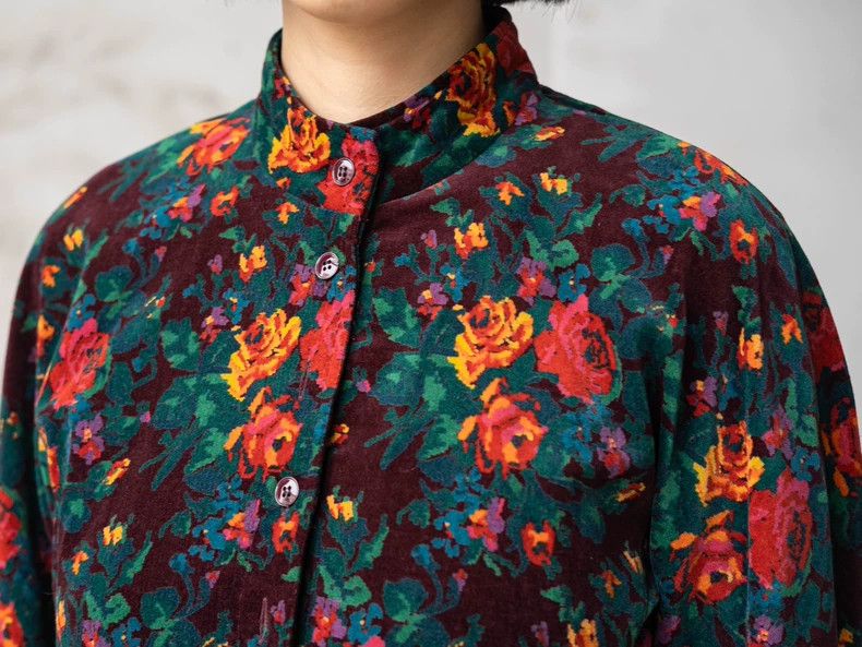 Kenzo 1980s KENZO Vintage Green Floral Velvet Set Size US 38 / EU 54 - 5 Thumbnail