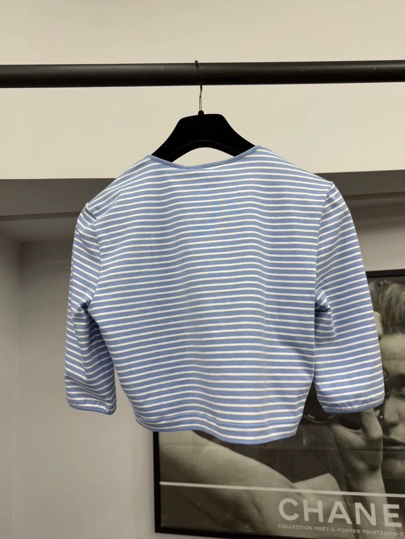 Prada Prada Blue White Stripe Short Top Size US M / EU 48-50 / 2 - 3 Thumbnail