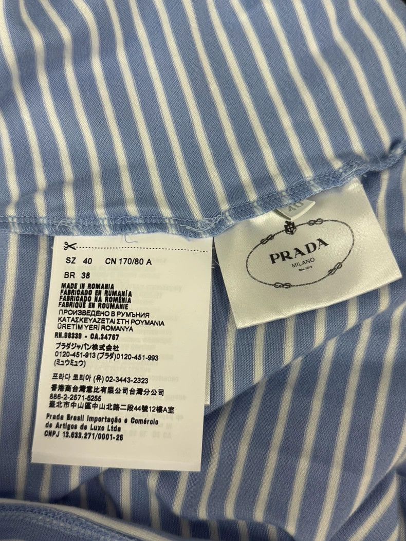 Prada Prada Blue White Stripe Short Top Size US M / EU 48-50 / 2 - 5 Thumbnail
