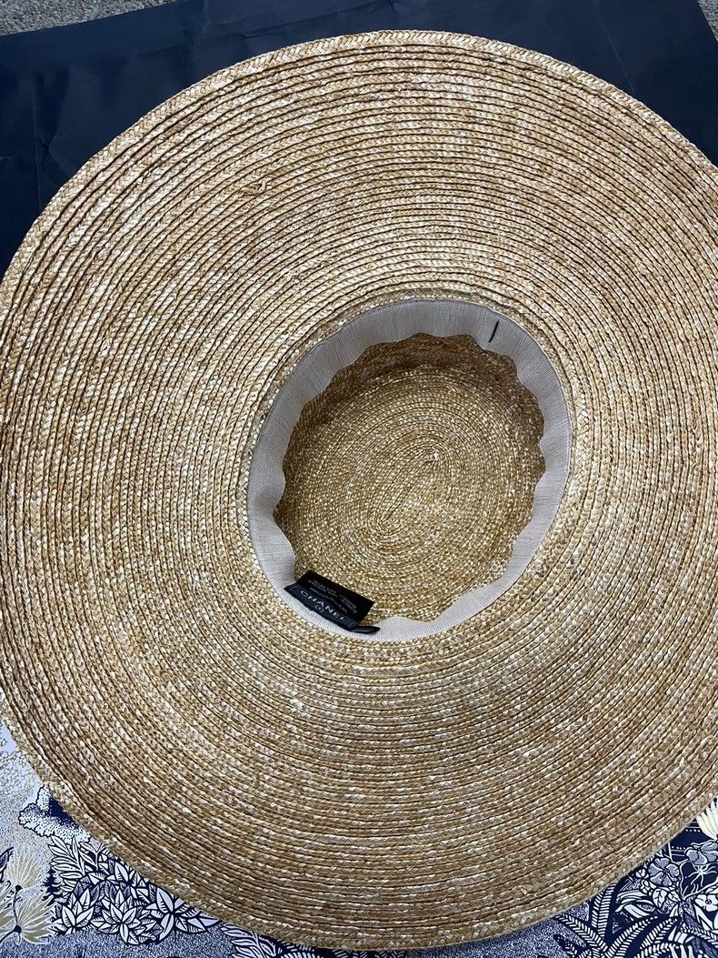 Chanel Chanel Green Wide Brim Straw Hat Size ONE SIZE - 4 Thumbnail
