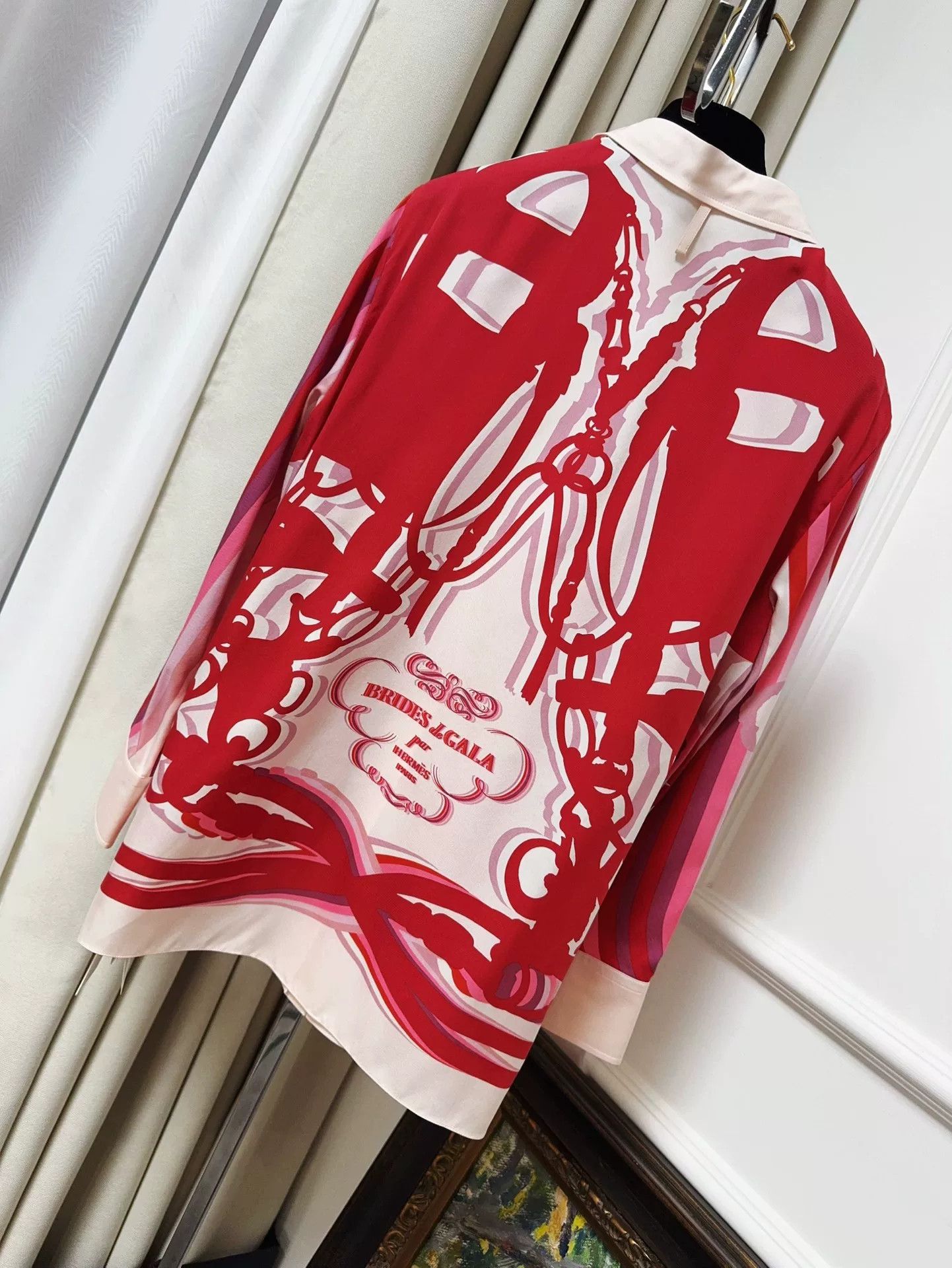 Hermes Hermes Red Gradient Stripe Silk Shirt Size US M / EU 48-50 / 2 - 2 Thumbnail