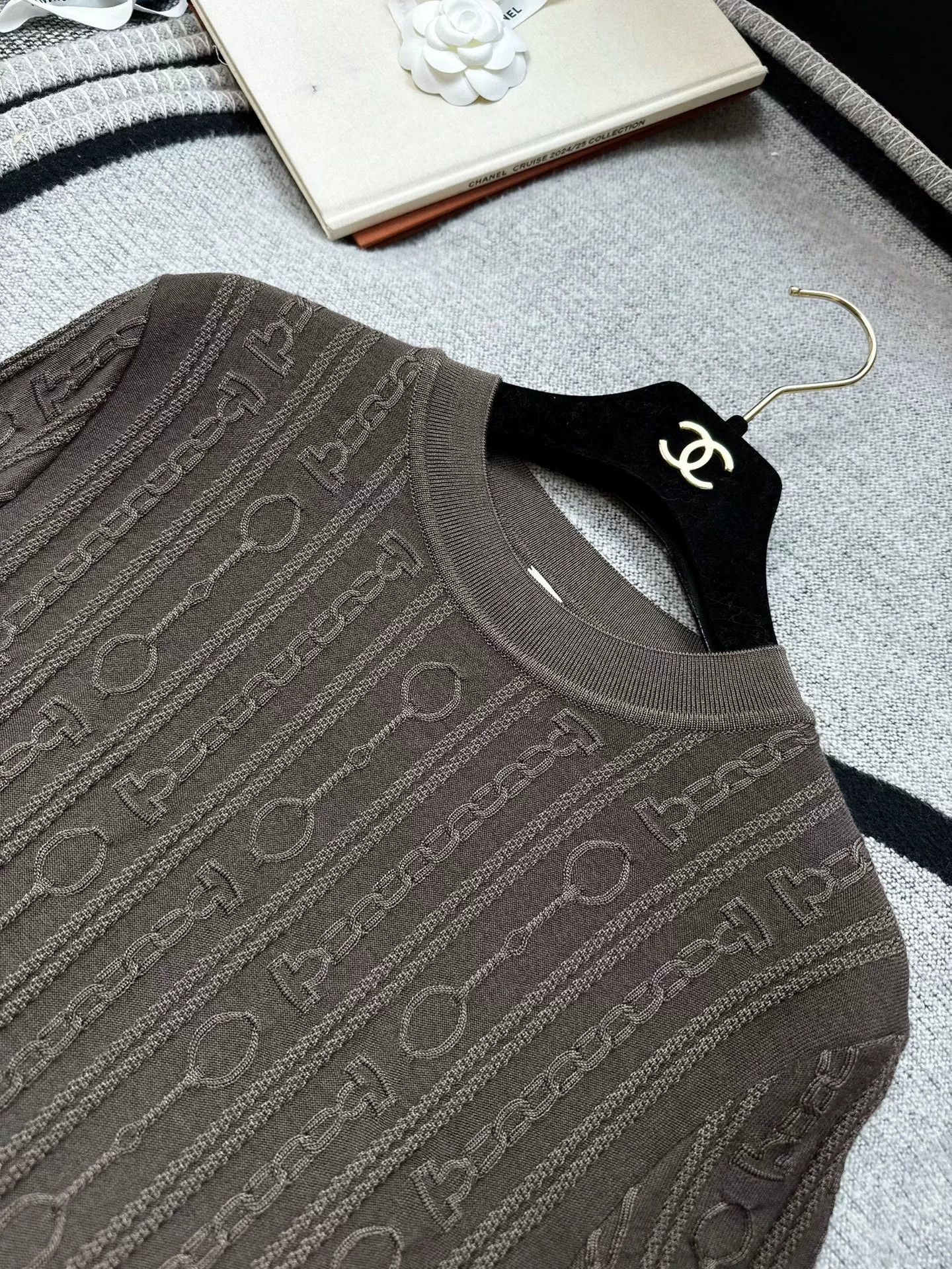 Hermes Hermes Brown Knit Short Sleeve Top Size US M / EU 48-50 / 2 - 7 Thumbnail
