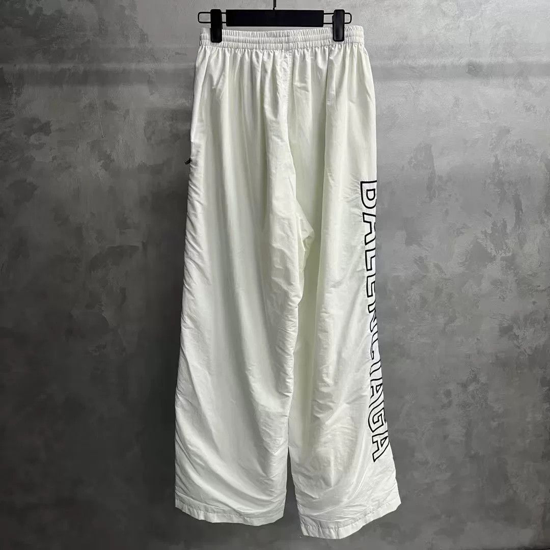 Balenciaga Balenciaga White Logo Wide-Leg Casual Pants Size US 36 / EU 52 - 2 Thumbnail