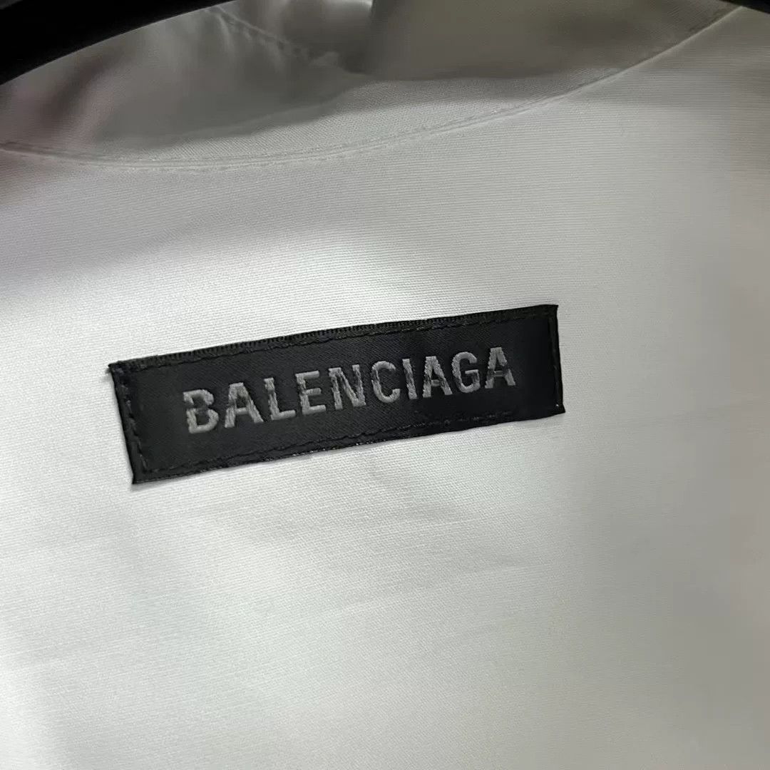 Balenciaga Balenciaga White Logo Collar Button-Up Shirt Size US XS / EU 42 / 0 - 5 Thumbnail