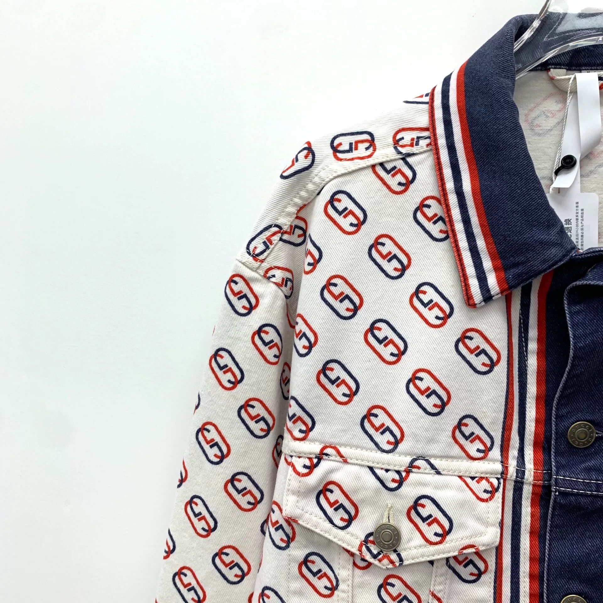 Gucci Gucci Logo Print Denim Jacket Size US XS / EU 42 / 0 - 3 Thumbnail