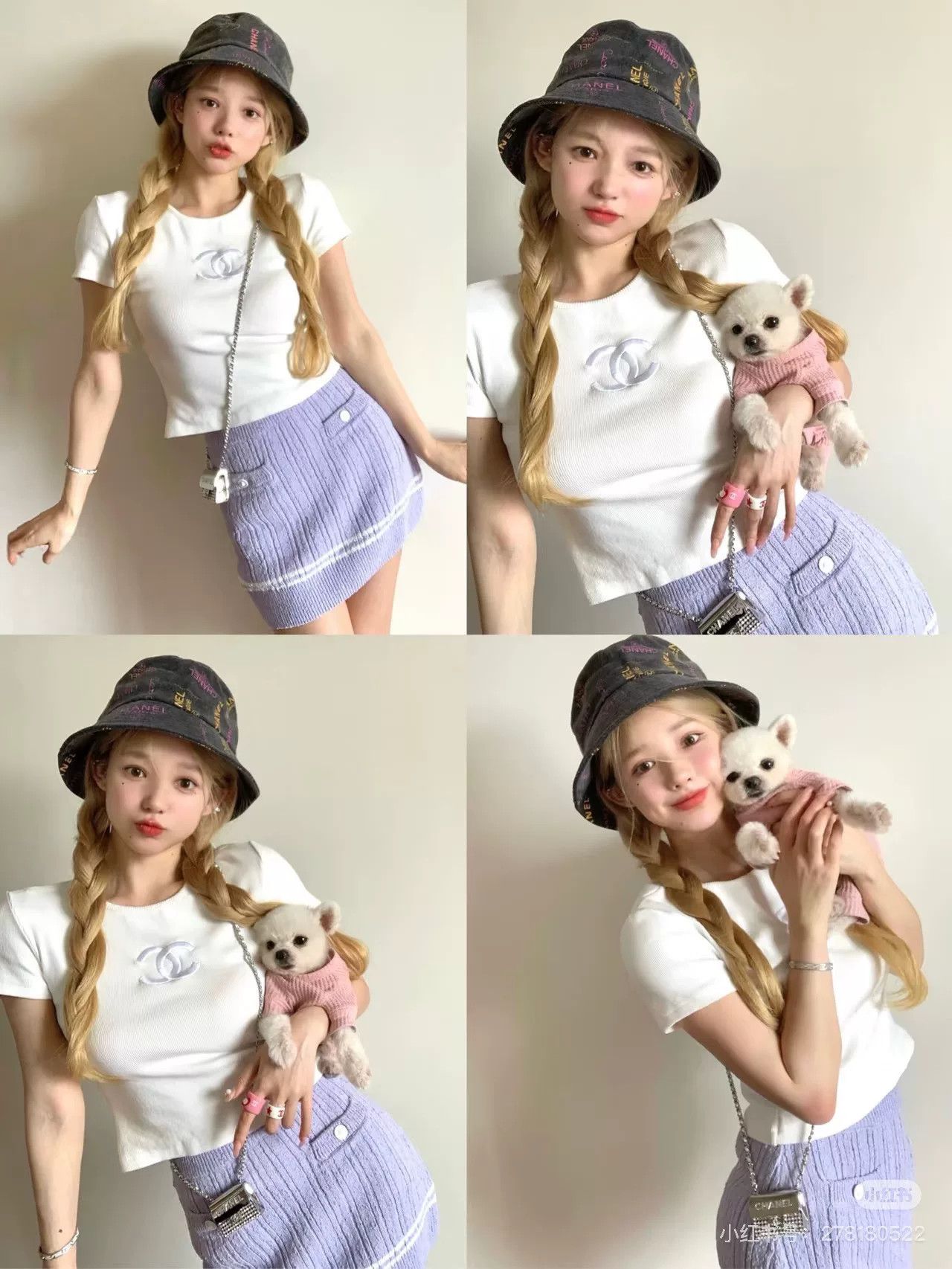 Chanel purple knitted mini skirt by Chanel Size US 36 / EU 52 - 9 Thumbnail