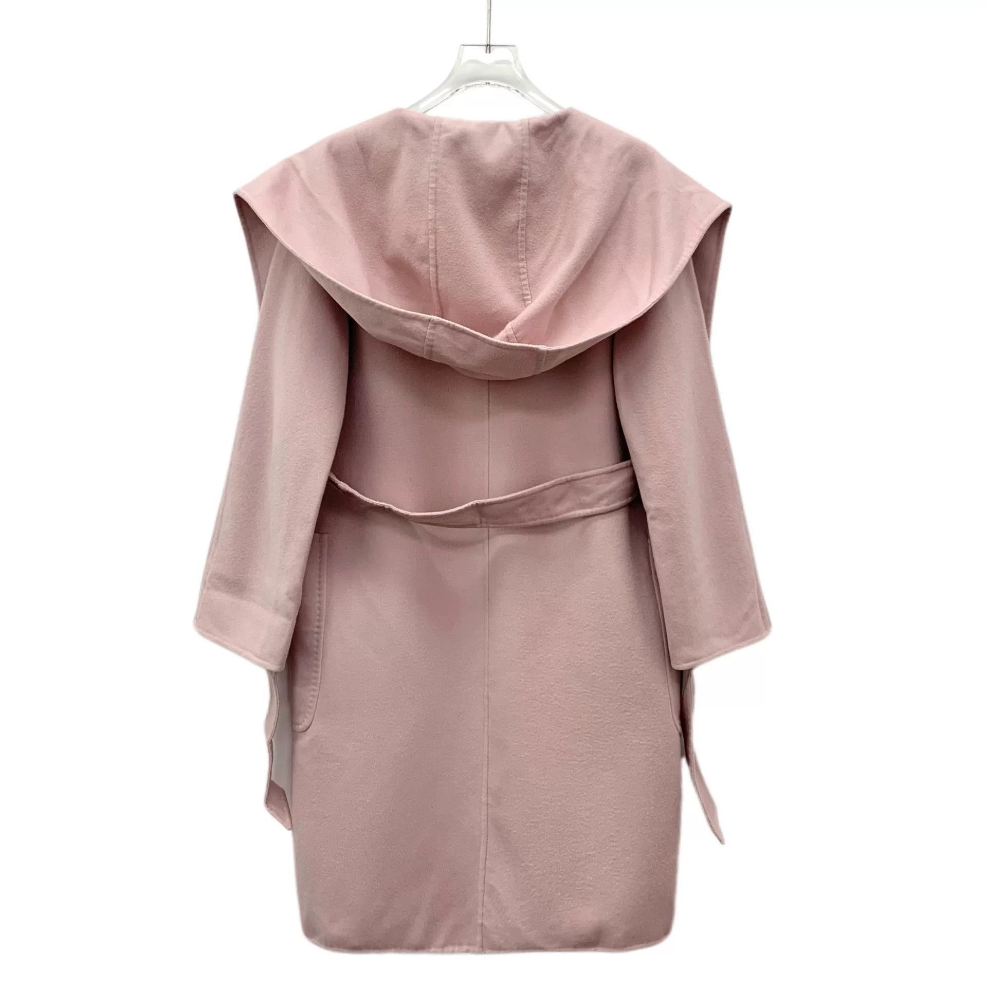 Max Mara pink wool hooded long coat by Maxmara Size US XXS / EU 40 - 2 Thumbnail