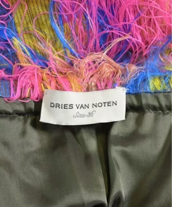colorful fringed midi skirt by dries van noten