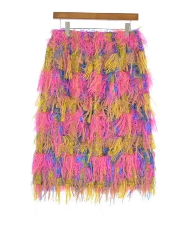 colorful fringed midi skirt by dries van noten
