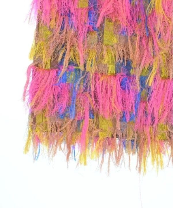 colorful fringed midi skirt by dries van noten