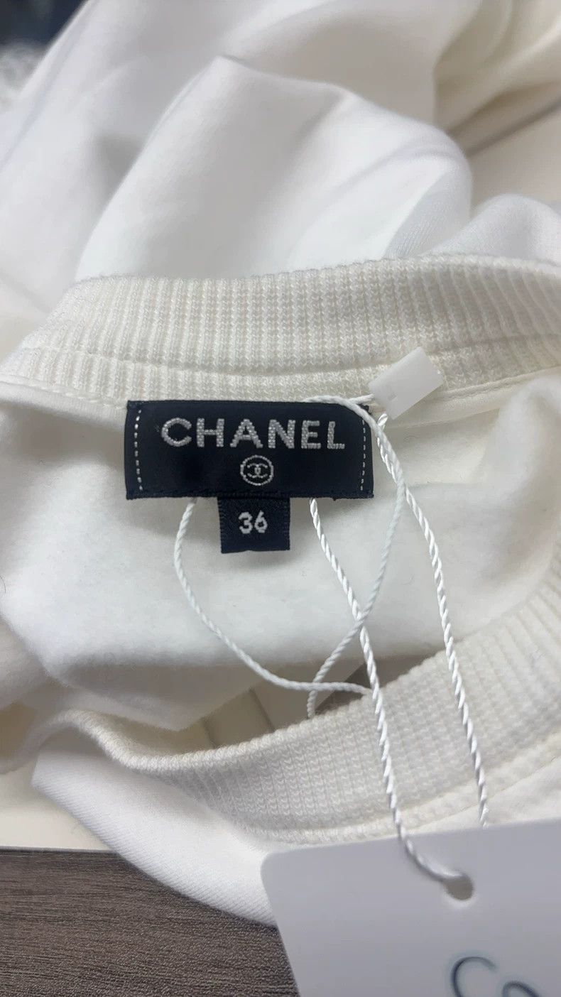 Chanel Chanel Flocked Logo Long Sleeve Top Size US S / EU 44-46 / 1 - 3 Thumbnail