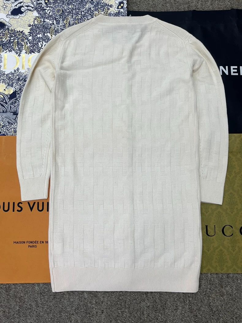 Hermes Hermes White Wool Knit Dress Size US M / EU 48-50 / 2 - 2 Thumbnail