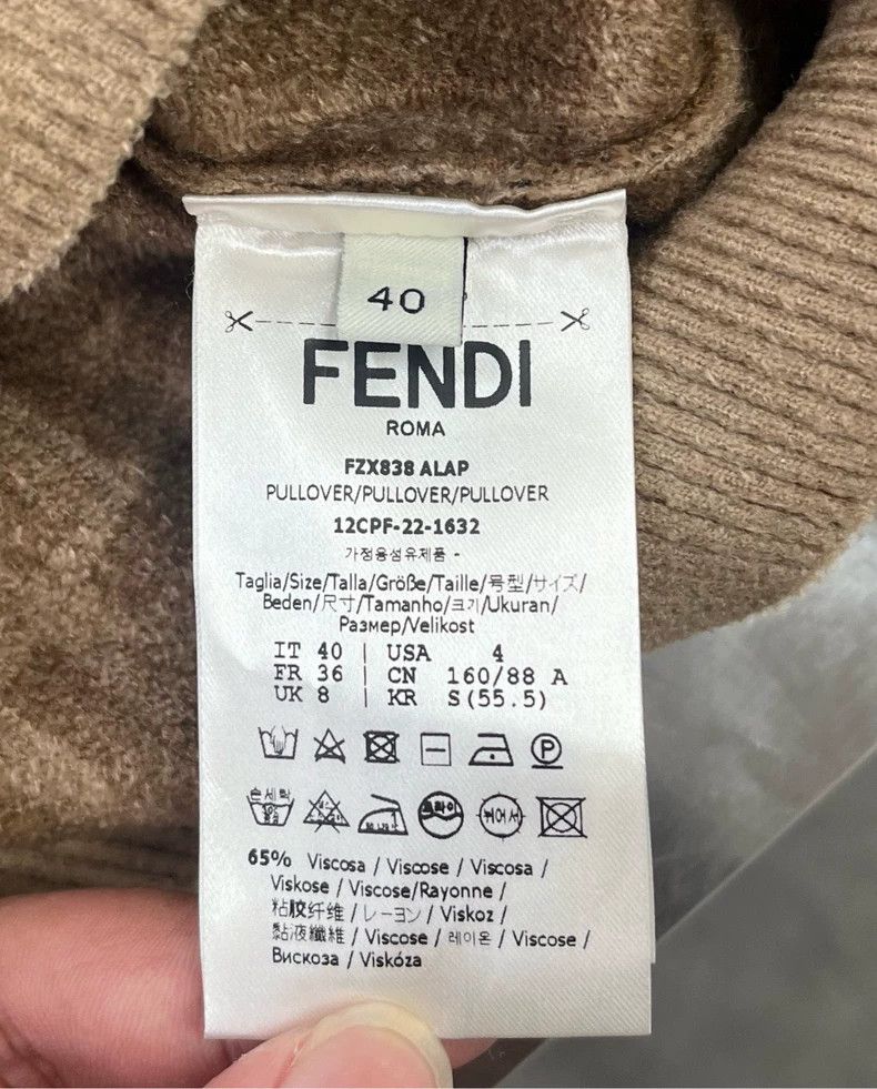 Fendi Fendi Brown Monogram Knit Sweater Size US S / EU 44-46 / 1 - 5 Thumbnail