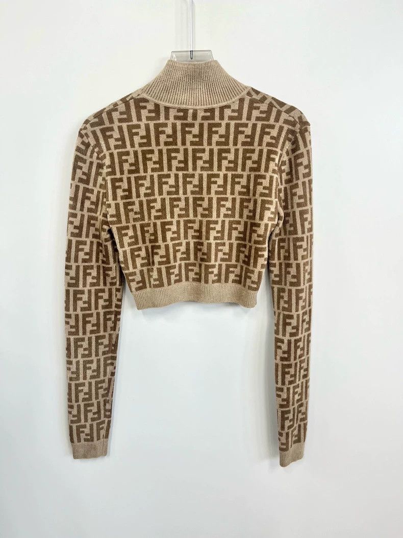 Fendi Fendi Brown Monogram Knit Sweater Size US S / EU 44-46 / 1 - 2 Thumbnail