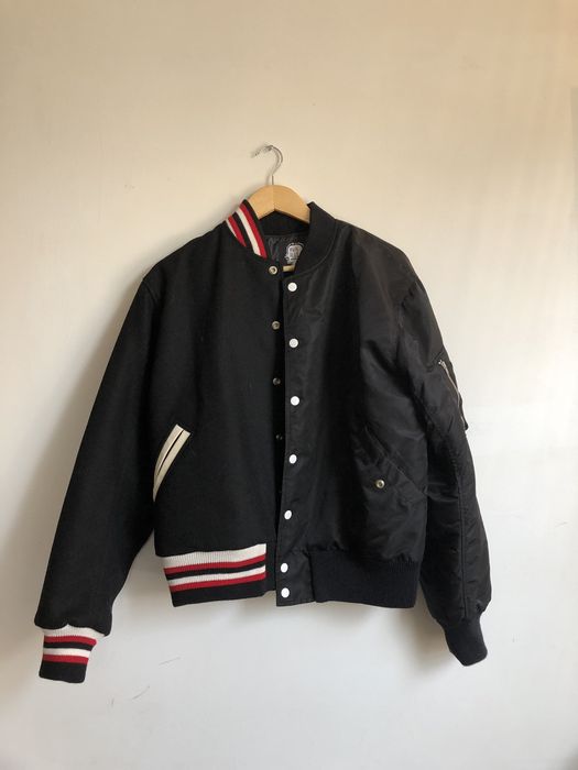 Brain Dead Brain Dead Split Varsity Jacket Grailed