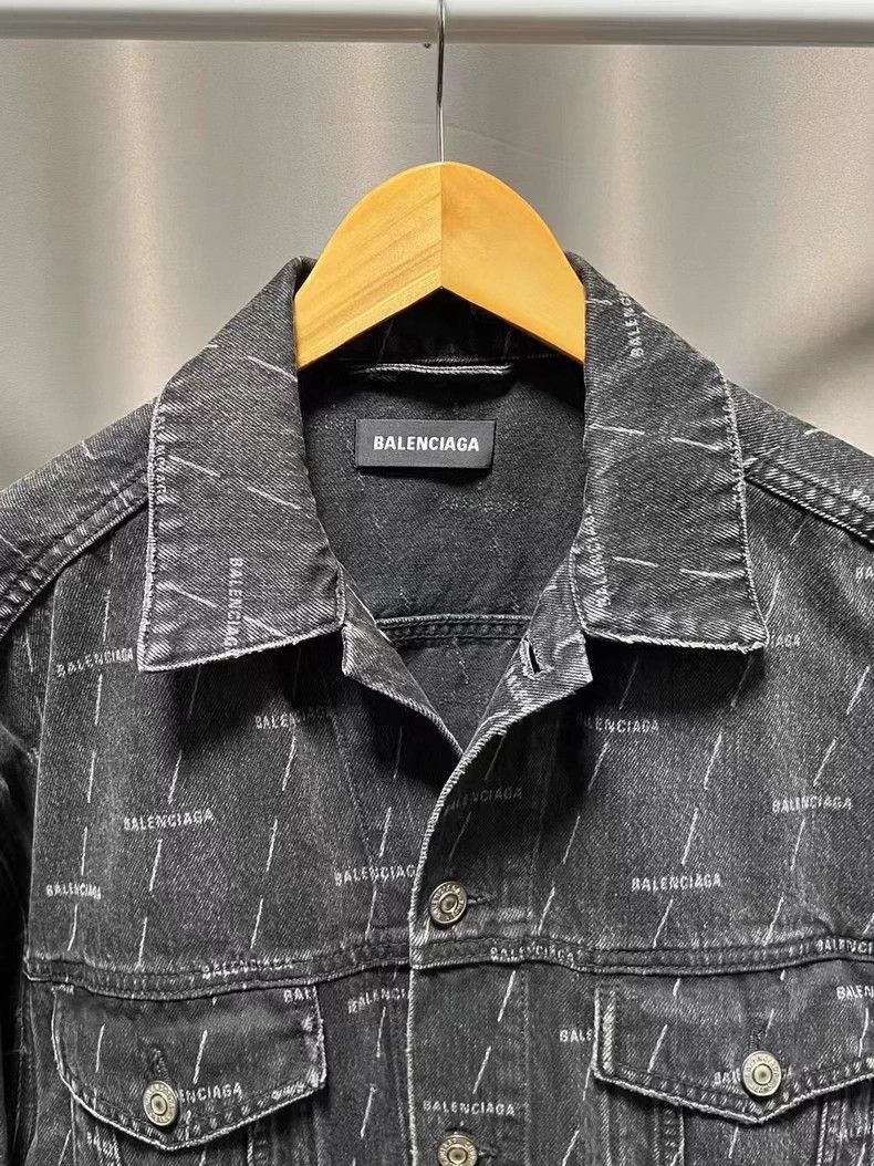 Balenciaga Balenciaga Logo Print Denim Jacket Size US L / EU 52-54 / 3 - 3 Thumbnail