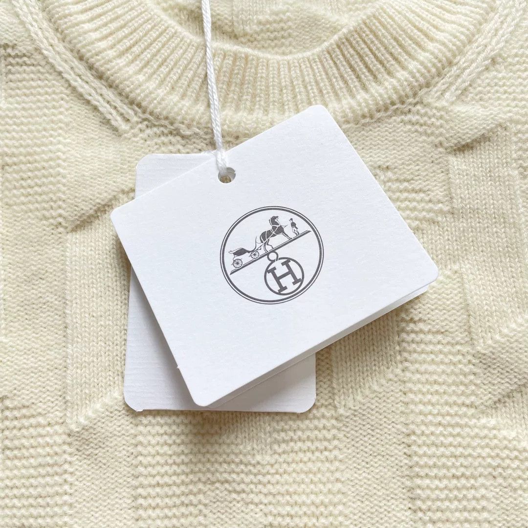 Hermes Hermes FW21 White Wool Sweater Women's Size US S / EU 44-46 / 1 - 9 Thumbnail