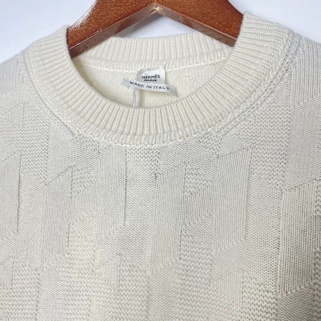 Hermes Hermes FW21 White Wool Sweater Women's Size US S / EU 44-46 / 1 - 5 Thumbnail