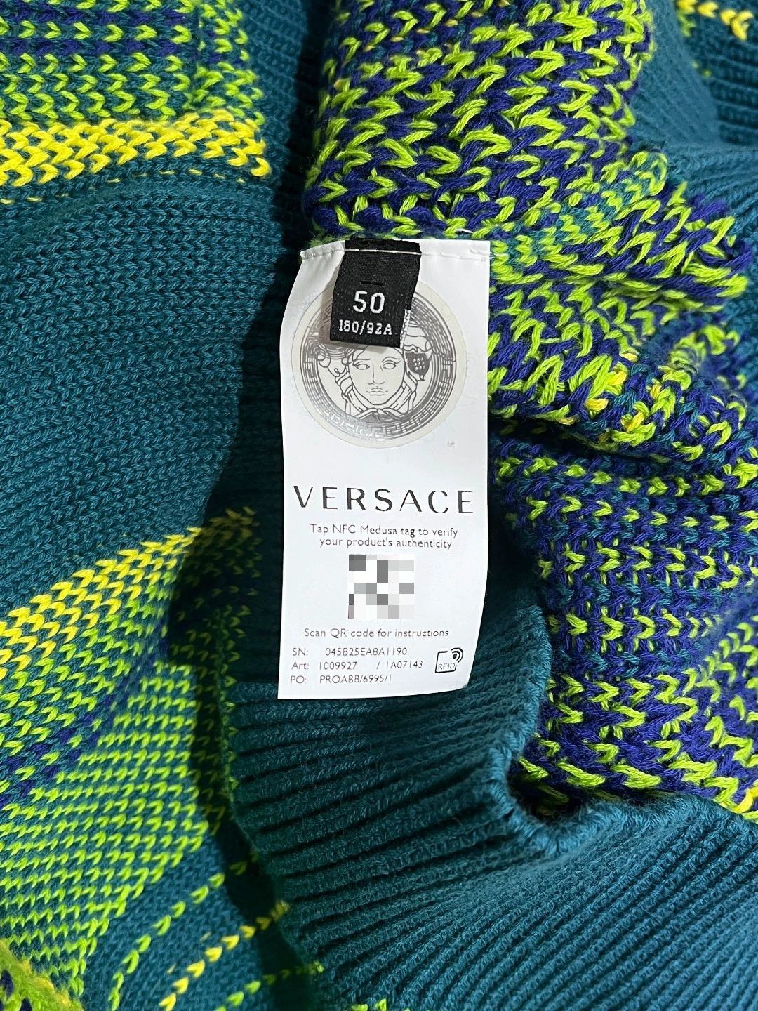 Versace VERSACE Letter Embroidery Cotton Cardigan Size US M / EU 48-50 / 2 - 7 Thumbnail