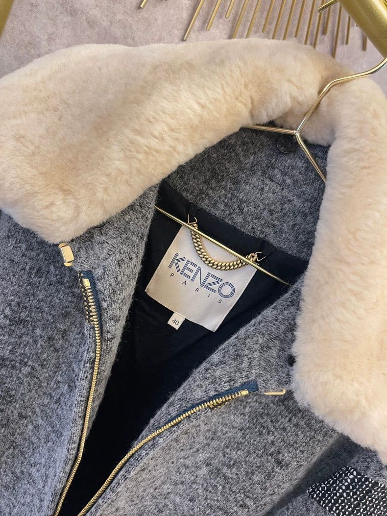 Kenzo KENZO Detachable Collar Wool Coat Size US M / EU 48-50 / 2 - 2 Thumbnail